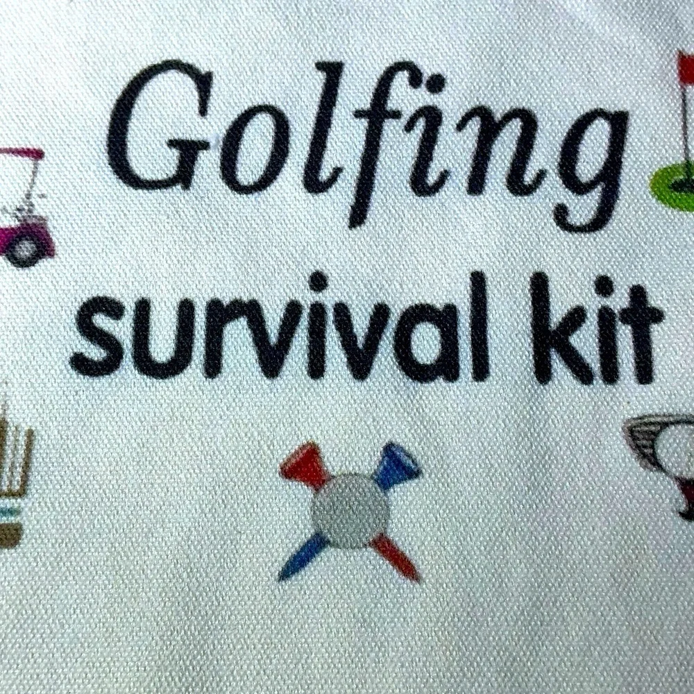 Golf Survival Kit Multipurpose Storage Bag Cosmetic Tee’s Pencil Scorecard White